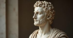 Weathered marble bust, editorial photography